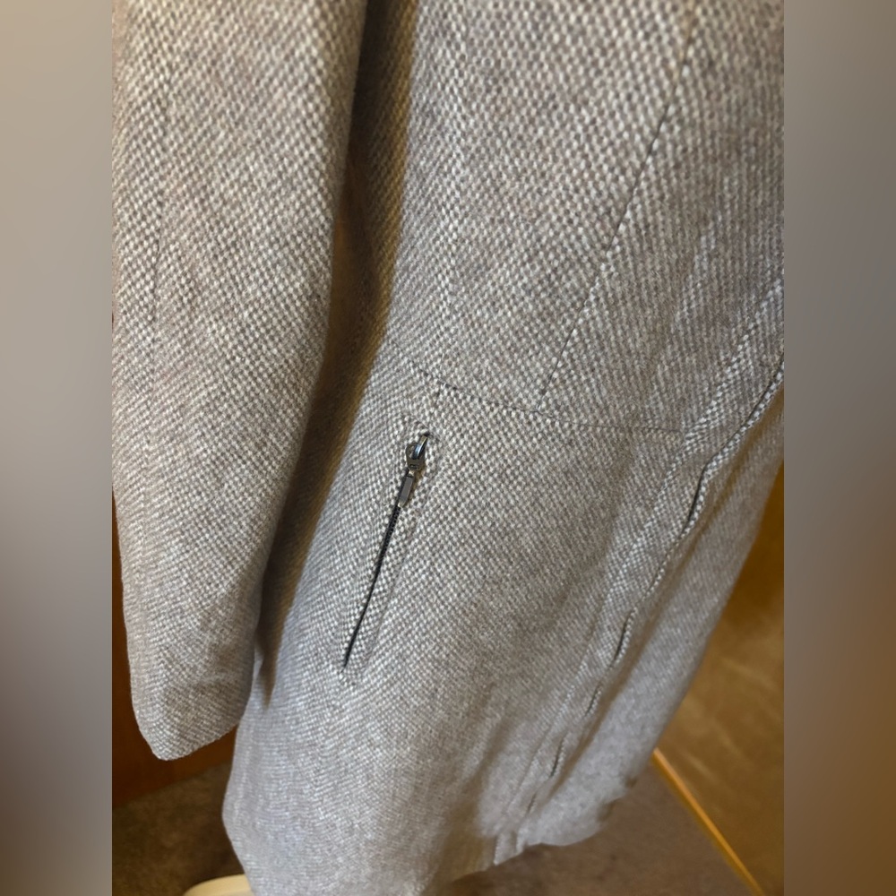 Zara Basic Beige Cowl Neck Long Pea Coay - Picture 6 of 8